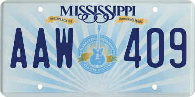 MS license plate AAW409