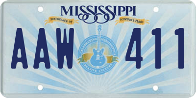 MS license plate AAW411