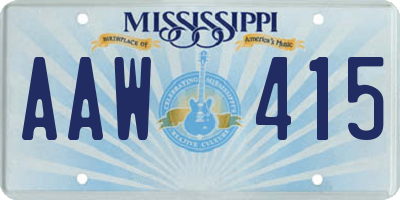 MS license plate AAW415