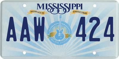 MS license plate AAW424