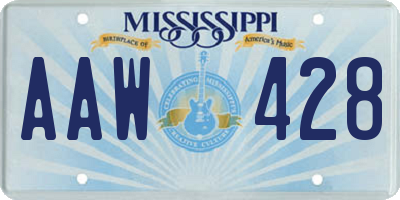 MS license plate AAW428