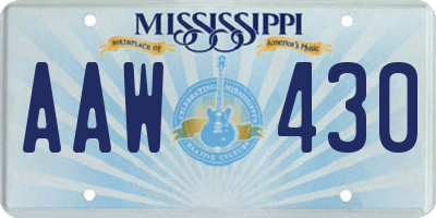 MS license plate AAW430