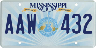 MS license plate AAW432