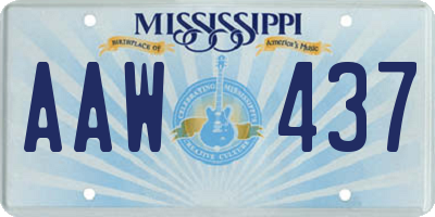 MS license plate AAW437
