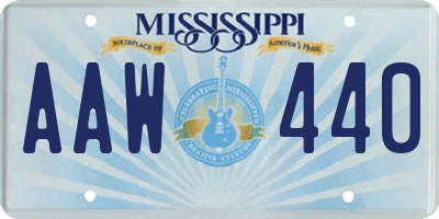 MS license plate AAW440