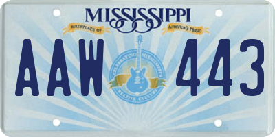 MS license plate AAW443