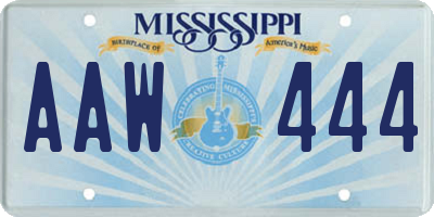 MS license plate AAW444