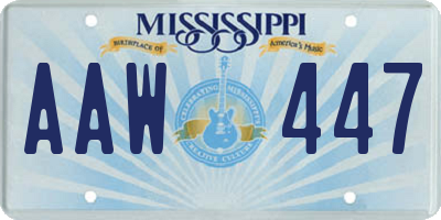 MS license plate AAW447