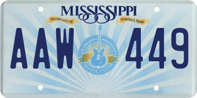 MS license plate AAW449