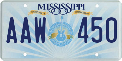 MS license plate AAW450