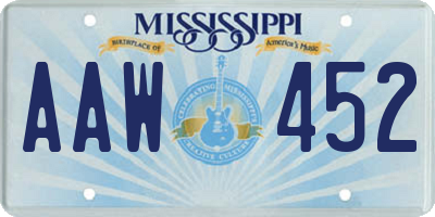 MS license plate AAW452