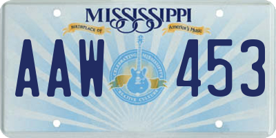 MS license plate AAW453