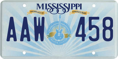 MS license plate AAW458