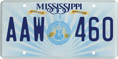 MS license plate AAW460