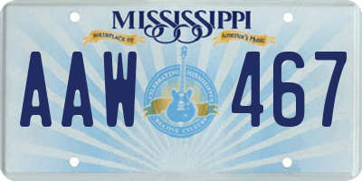 MS license plate AAW467