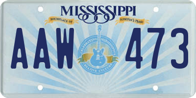 MS license plate AAW473