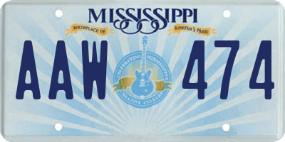 MS license plate AAW474