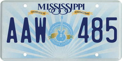 MS license plate AAW485