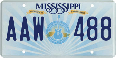 MS license plate AAW488