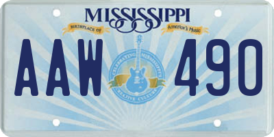 MS license plate AAW490