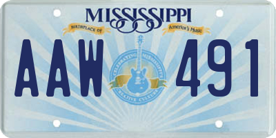 MS license plate AAW491