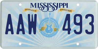 MS license plate AAW493