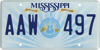 MS license plate AAW497