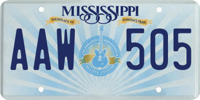 MS license plate AAW505