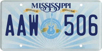 MS license plate AAW506