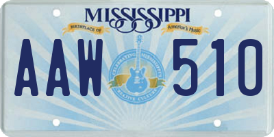 MS license plate AAW510