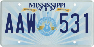 MS license plate AAW531