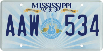 MS license plate AAW534