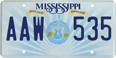 MS license plate AAW535