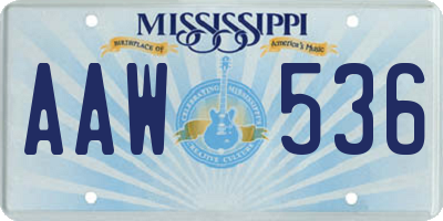 MS license plate AAW536