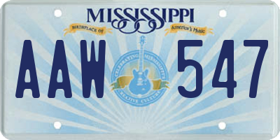 MS license plate AAW547