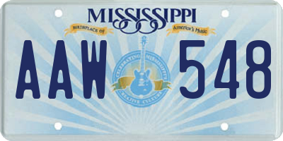 MS license plate AAW548