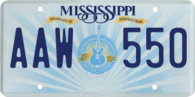 MS license plate AAW550