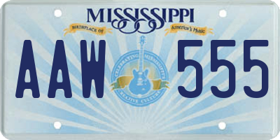 MS license plate AAW555