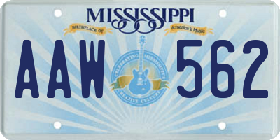 MS license plate AAW562