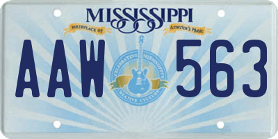 MS license plate AAW563