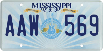 MS license plate AAW569