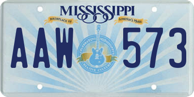 MS license plate AAW573