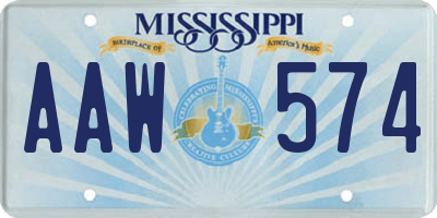 MS license plate AAW574