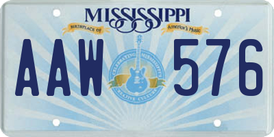 MS license plate AAW576