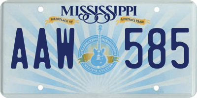 MS license plate AAW585