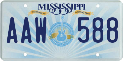 MS license plate AAW588