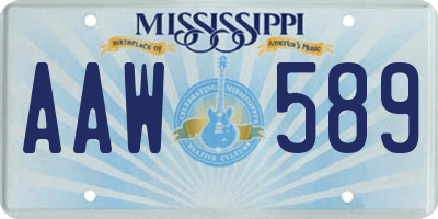MS license plate AAW589