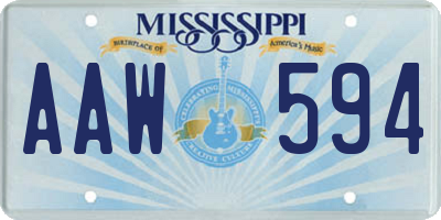 MS license plate AAW594