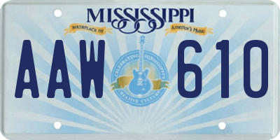 MS license plate AAW610