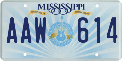 MS license plate AAW614